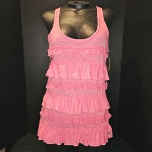 NWT Pink Hollister Ruffled Racerback Tank Medium